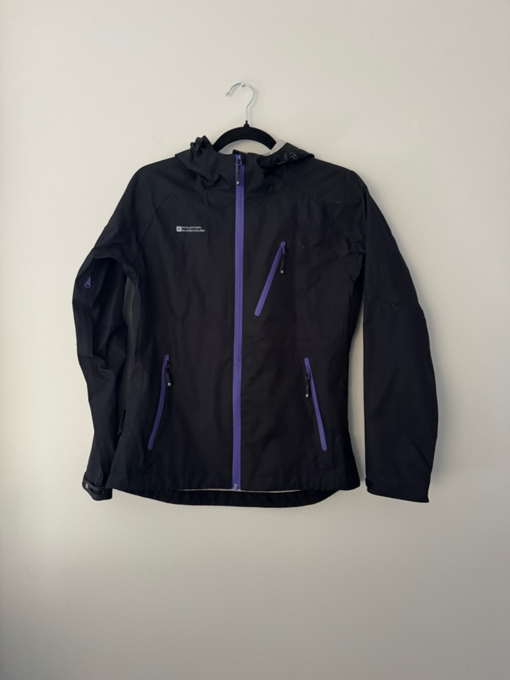 Extreme Mountain Warehouse Waterproof Jacket - Black with Purple Logo
